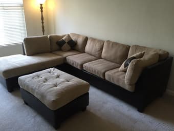 Hazelnut sectional sofa with Ottoman 1