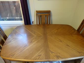 Very sturdy dining set (table +6 chairs + extension) - $150 2