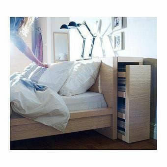 IKEA MALM headboard with storage and bed frame - queen size 2
