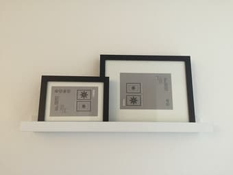 3 Photo Frames + Ledge @ $10 2