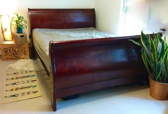 solid wood cherry sleigh bed 1