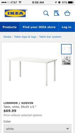 Ikea table or desk - easily assembled and disassembled - $20 3