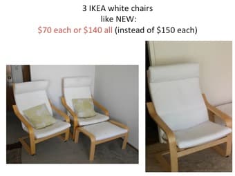 Mattresses and IKEA white Chairs, Cushion, Black Desk 2