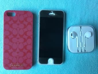 $100 Apple iPhone 5 - 16GB - White & Silver (AT&T) cracked screen 1