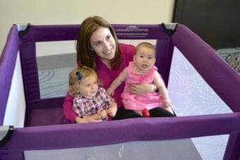Purple Joovy Room2 Baby Playyard $40 1