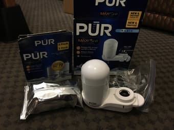 PUR faucet water filter with one new refill for $25 1