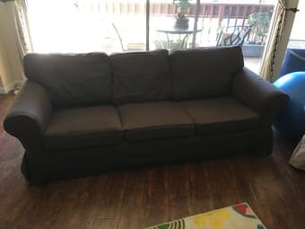 IKEA EKTORP sofa - 3 seats dark brown - $100 (can deliver this sunday) 1