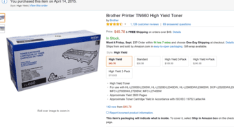 Brother Laser Printer For Sale -- $80 2
