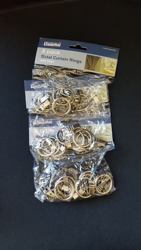 Packs of 8 curtain rings (1", chrome) - $4 each 2
