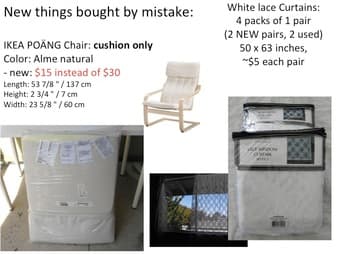 ikea chair Cushion + lace Curtains 1