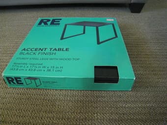 Medium Black Accent Table, 15" Tall by 17" Square Profile 3