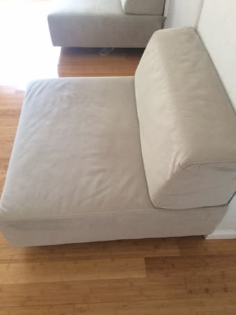 West Elm Tillary Ottoman & Cushion 1