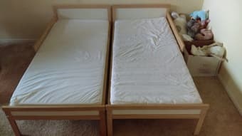 2 Ikea children beds and 2 mattresses 1