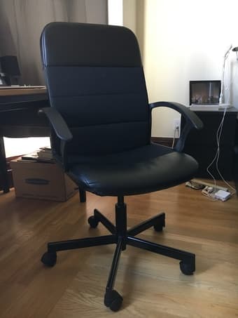 IKEA office chair ($30) and lamp ($7) 2