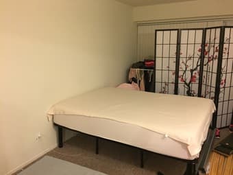 Queen size bed (mattress and frame) 2