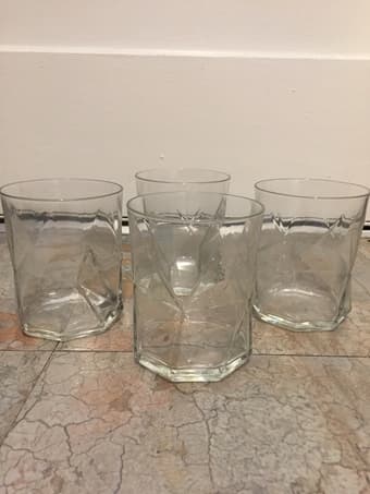 Drinking glasses, set of 4, $5 1