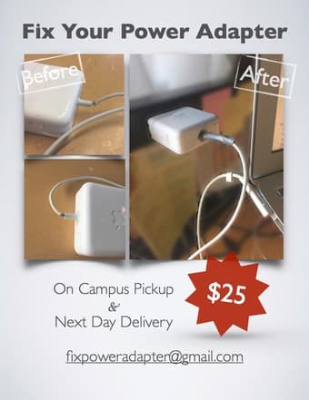 Fix your power adapter -- on campus pick up and delivery 1