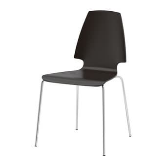 IKEA VILMAR Chairs (6), brown-black, chrome plated 1