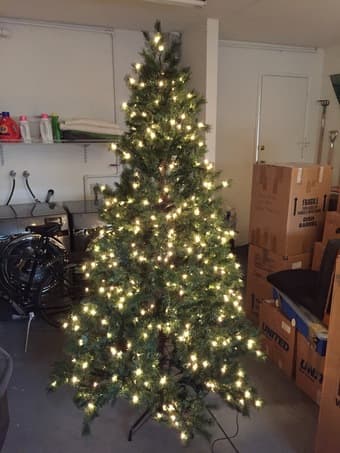 7.5 ft Artificial Christmas Tree w/ Lights and Base 2