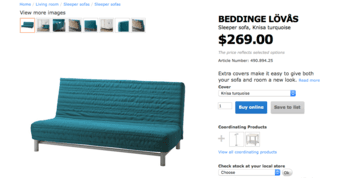 Sleeper Sofa, Ikea, Beddinge Lovas, Blue $150 3
