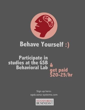 Participate in Research at the GSB Behavioral 1