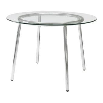 $130 IKEA SALMI Table, glass, chrome 1