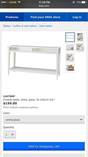 Almost New IKEA Console Table at $90 1