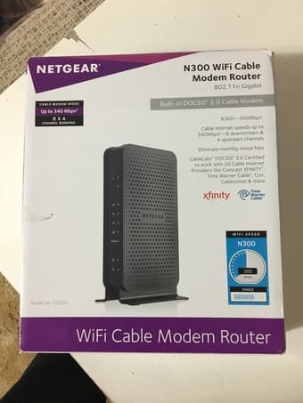 NETGEAR N300 WiFi DOCSIS 3.0 Cable Modem Router (C3000-100NAS) 1