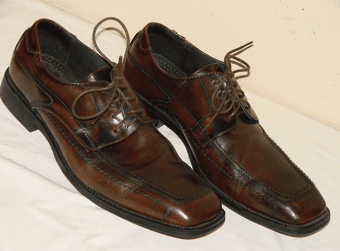 Macy's Alfani Mens Brown Leather Oxford Dress Shoe Sz 9M Retail $85 1