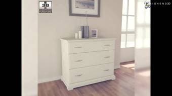 White Ikea Birkeland dresser 3 drawer 1