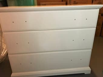 White Ikea Birkeland dresser 3 drawer 1