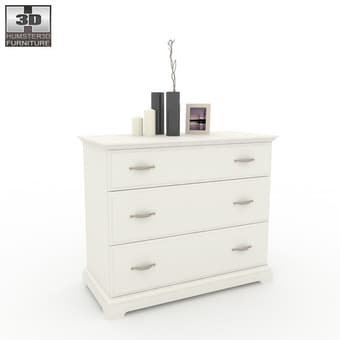 White Ikea Birkeland dresser 3 drawer 2