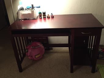 Sofa $40, Yoga mate $10, desk $10, book shelf $10 3