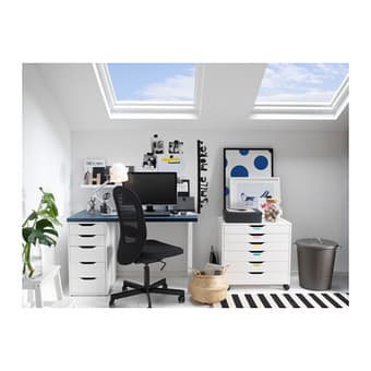 Melltorp table, Alex drawer unit and Work Chair 2