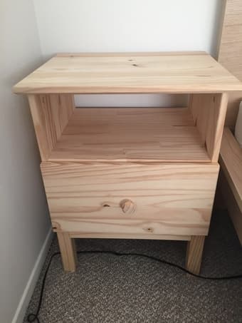 IKEA queen bed and matress and night stand 2