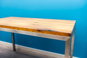 Desk - Stainless Steel & Reclaimed Chestnut - 24x48" 2