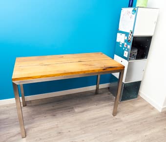 Desk - Stainless Steel & Reclaimed Chestnut - 24x48" 3