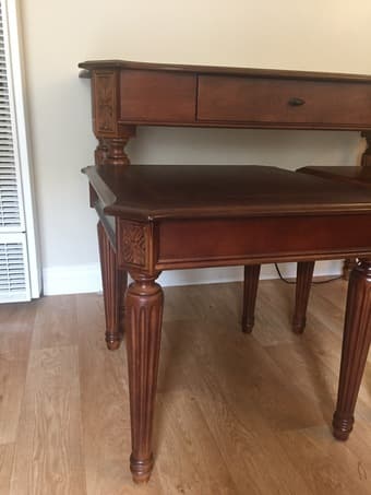 4 Pieces real wood table set 3