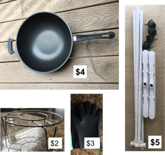 Standing garment rack, wok, baking gloves, cooking rack 1