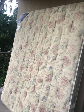 queen-sized mattress, box, mattress encasement 2