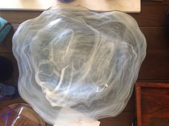 Handmade Blue Glass Large Serving Tray - beautiful! 1