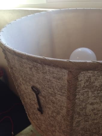 Anthropologie Clear Glass Table Lamp and Linen Lamp Shade 3