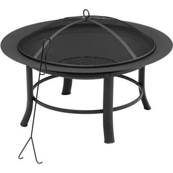 Steel Fire Pit - 2 available! With Mesh Lid, Poking Stick and Cover 1