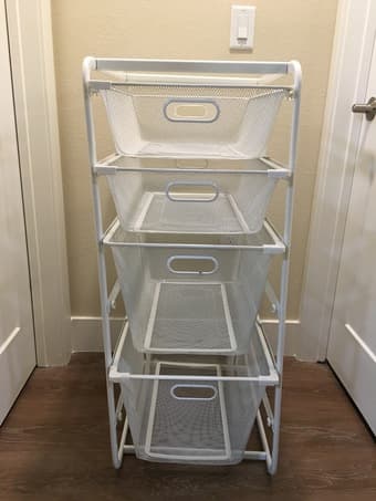 IKEA Algot frame with white mesh drawers 1