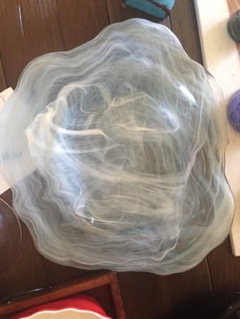 Handmade Blue Glass Large Serving Tray - beautiful! 1