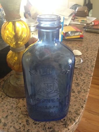 Vintage Blue Glass Bottle Collection - Set of 3 3