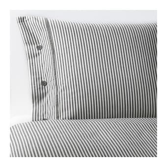 Full/Queen Grey Striped Bedding Set 1