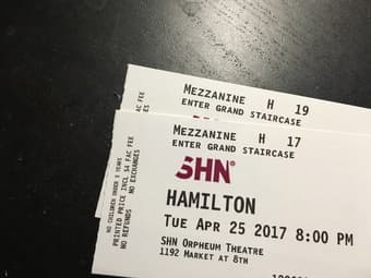 Selling 2 Hamilton Tickets on 4/25 1