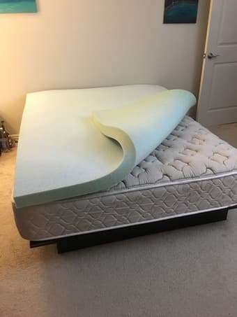 Queen Bed: Frame, mattress & memory foam topper: $100 OBO 1