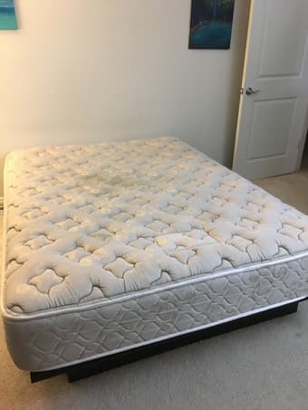 Queen Bed: Frame, mattress & memory foam topper: $100 OBO 2